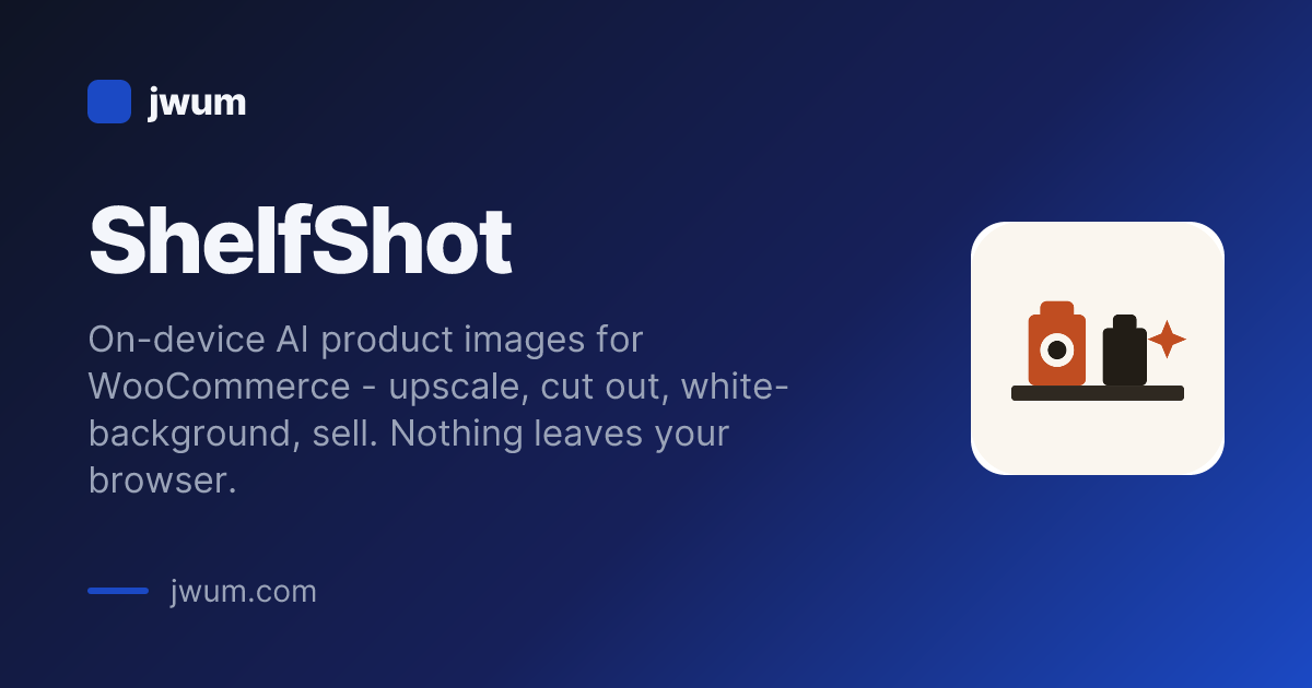 Shelf Shot - AI product images for WooCommerce - upscale, cut out, white-background screenshot 1